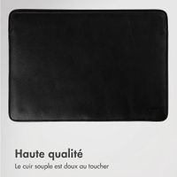 Accezz Leather Pochette ordinateur Apple MacBook 13 pouces - Noir