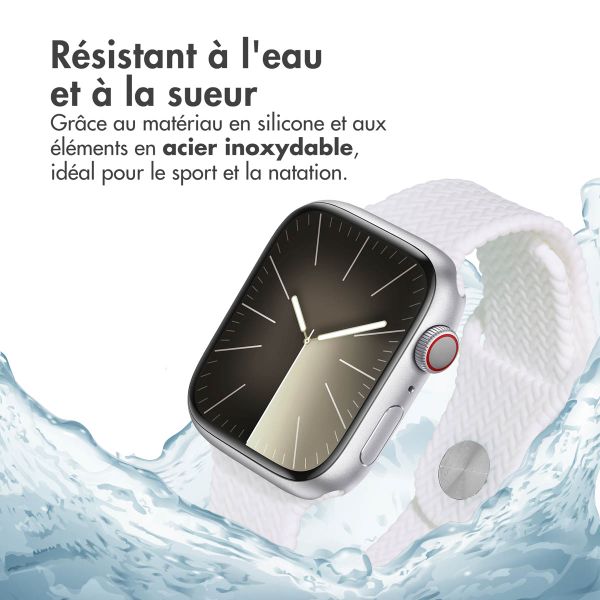 imoshion Bracelet tressé en silicone Apple Watch Series 1 t/m 11 / SE / Ultra (44/45/46/49 mm) - Blanc