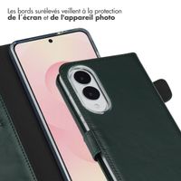 Selencia Étui portefeuille en cuir véritable Samsung Galaxy S25 Edge - Vert