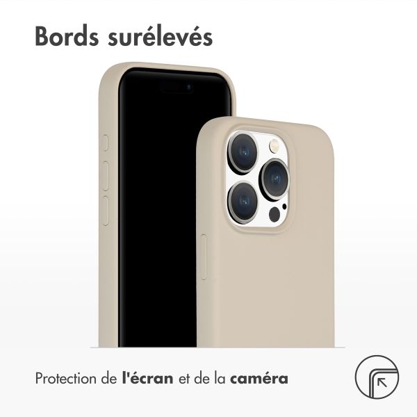 Accezz Coque Liquid Silicone iPhone 15 Pro - Stone