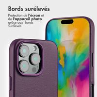 Accezz Étui de télephone portefeuille en cuir 2-en-1 avec MagSafe Apple iPhone 16 Pro Max - Heath Purple