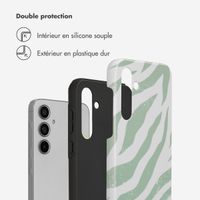 Selencia Coque arrière Vivid Samsung Galaxy A55 - Colorful Zebra Sage Green