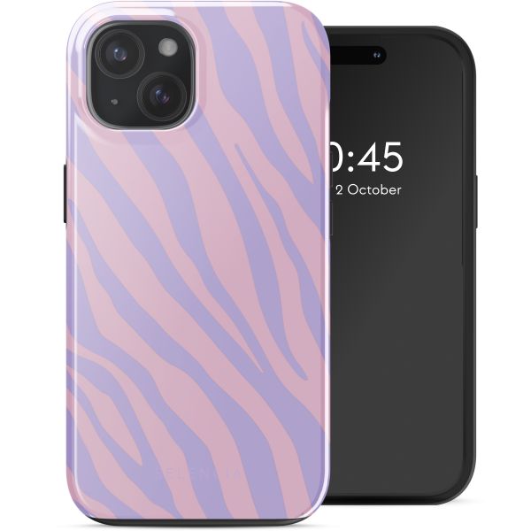 Selencia Coque arrière Vivid Tough avec MagSafe iPhone 15 - Zebra Light Pink Lilac