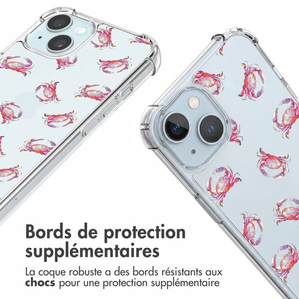 imoshion Coque Design avec cordon Apple iPhone 15 - Crab Watercolor