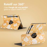 imoshion Coque tablette Design rotatif à 360° Samsung Galaxy Tab S10 Ultra / Tab S9 Ultra - Yellow Flowers