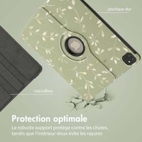 imoshion Coque tablette Design rotatif à 360° Apple iPad Air 13 pouces (2025) M3 / (2024) M2 - Green Flowers
