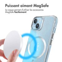 imoshion Coque arrière transparente Pailletée avec MagSafe Apple iPhone 14 - Argent
