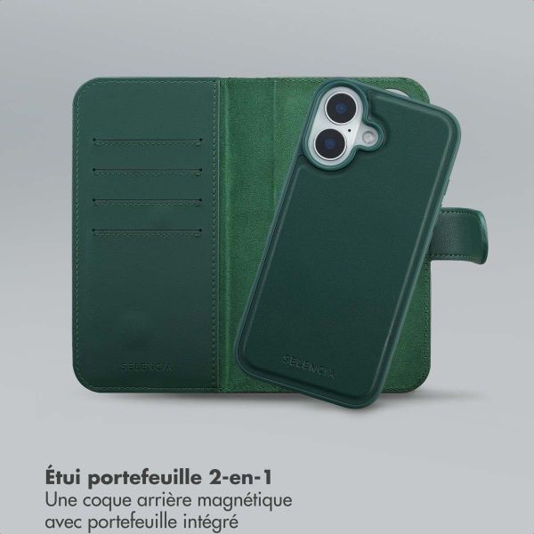 Selencia Étui portefeuille amovible Olyn avec MagSafe Apple iPhone 16 - Vert