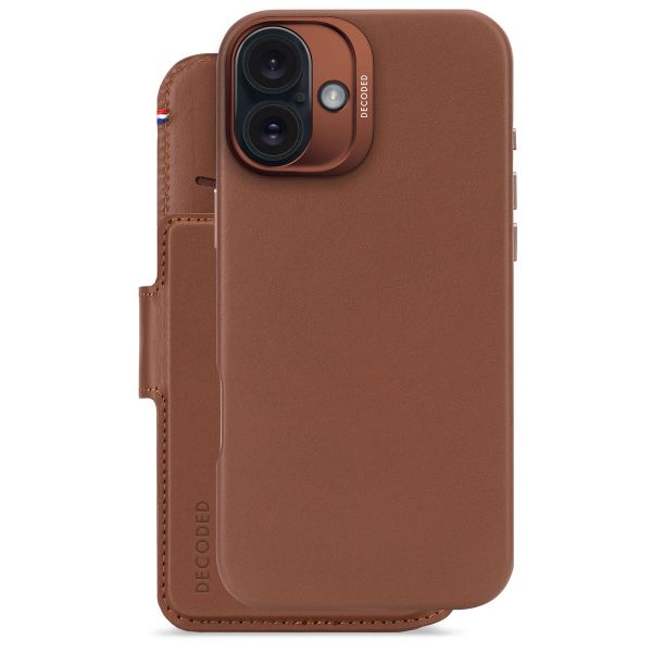 Decoded Portefeuille détachable 2 en 1 en cuir MagSafe Apple iPhone 16 Plus - Tan