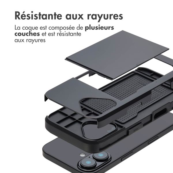 imoshion Coque arrière avec porte-cartes Apple iPhone 16 - Noir