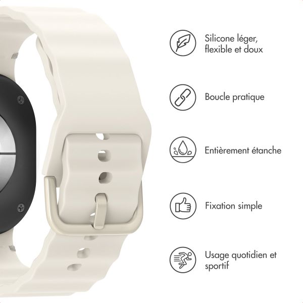 imoshion Bracelet Wave en silicone Samsung Galaxy Watch 8 (40/44mm) / Classic (46mm) - Lumière stellaire