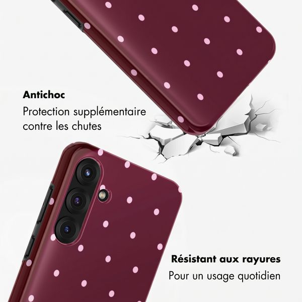 Selencia Coque arrière Vivid Samsung Galaxy S25 FE - Happy Dots Burgundy