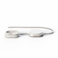 Zens Câble USB-C Pro 2 avec chargeur sans fil pour téléphone / earbuds - MagSafe et Qi2 - Blanc