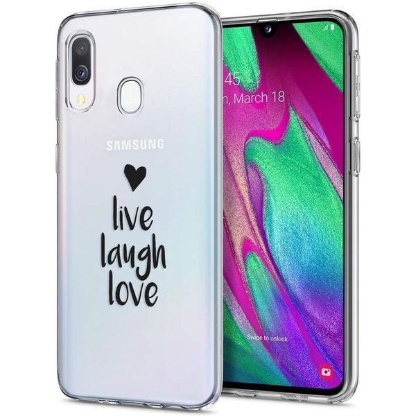 imoshion Coque Design Galaxy A20e - Live Laugh Love - Noir