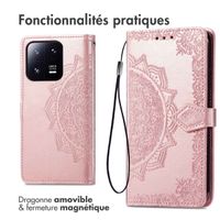 imoshion Etui de téléphone portefeuille Mandala Xiaomi 13 Pro - Rose Dorée