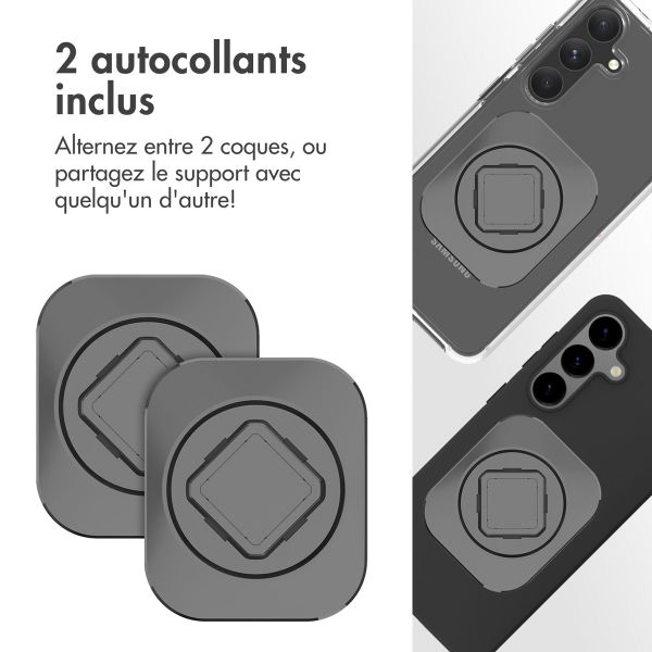 Accezz EasyLock Support de téléphone pour vélo - Avec coque Samsung Galaxy S24 - Aluminium - Rotation à 360 degrés - Noir