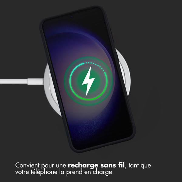 Accezz Coque Liquid Silicone Samsung Galaxy S23 Plus - Noir