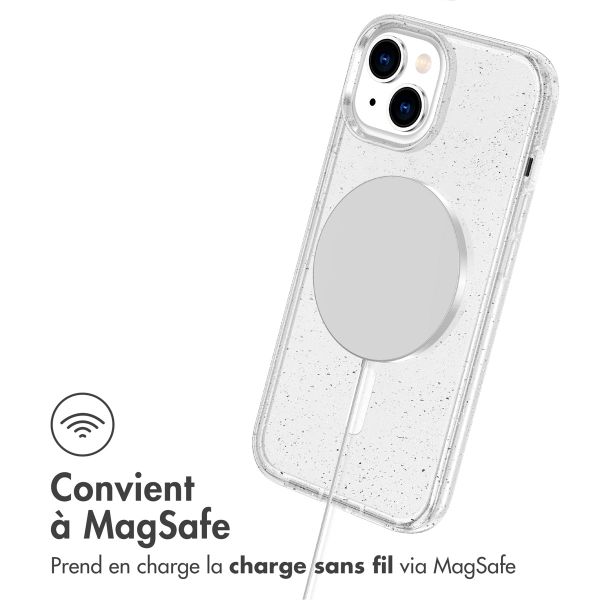 imoshion Coque Pailletée avec MagSafe Apple iPhone 14 - Paillettes Transparent