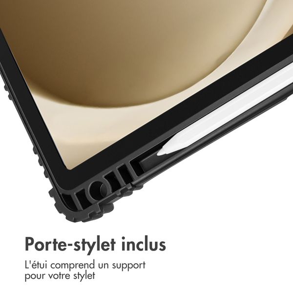 Accezz Coque tablette Rugged Trifold Samsung Galaxy Tab A9 Plus - Bleu foncé