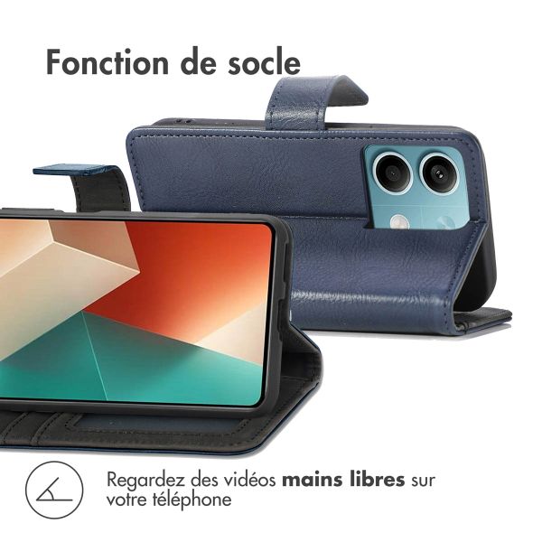 imoshion Étui de téléphone portefeuille Luxe Xiaomi Redmi Note 13 (5G) - Bleu foncé