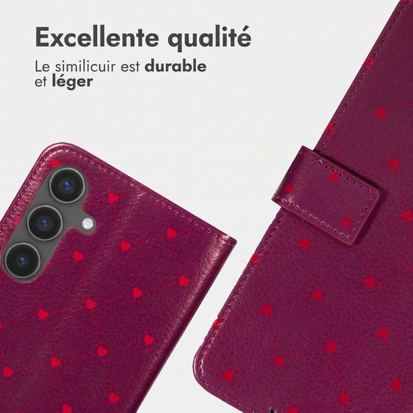 imoshion Étui de télephone portefeuille Design Samsung Galaxy S24 - Crush Check Coral Dust