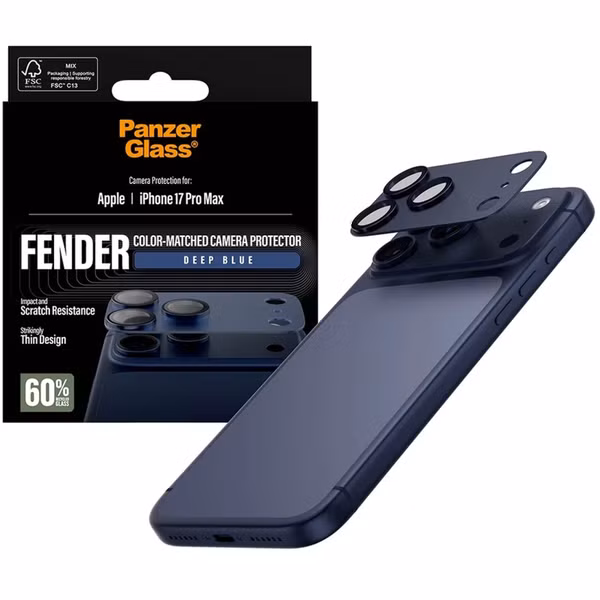 PanzerGlass Fender Protection Caméra iPhone 17 Pro Max - Deep Blue