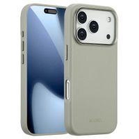 Accezz Coque arrière en cuir avec MagSafe Apple iPhone 17 Pro - Light Grey