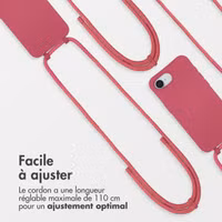 imoshion Coque arrière Color avec cordon amovible et MagSafe Apple iPhone 16e - Red Raspberry