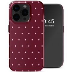 Selencia Coque arrière Vivid Apple iPhone 15 Pro - Happy Dots Burgundy