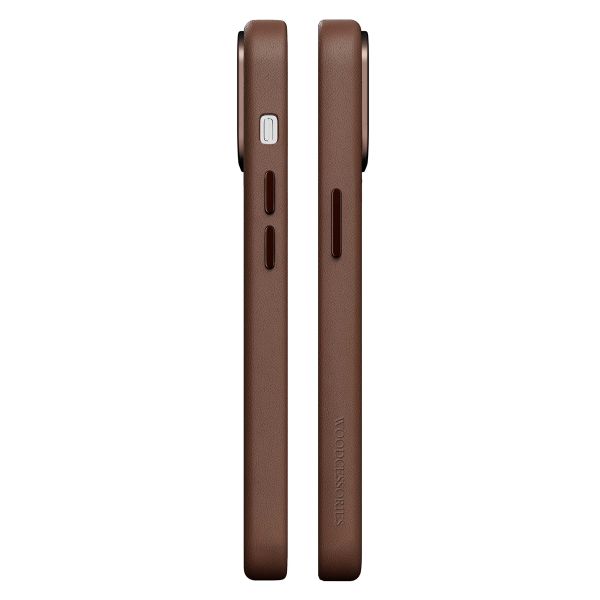 Woodcessories Coque Bio Leather MagSafe Apple iPhone 15 - Marron