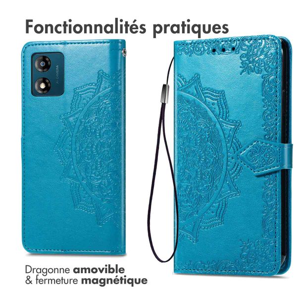 imoshion Etui de téléphone portefeuille Mandala Motorola Moto E13 - Turquoise