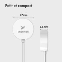 imoshion Câble de chargement Apple Watch USB-C et USB-A - 1 mètre - Blanc