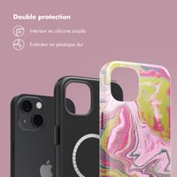 Selencia Coque arrière Vivid Tough avec MagSafe iPhone 13 - Marble Pink