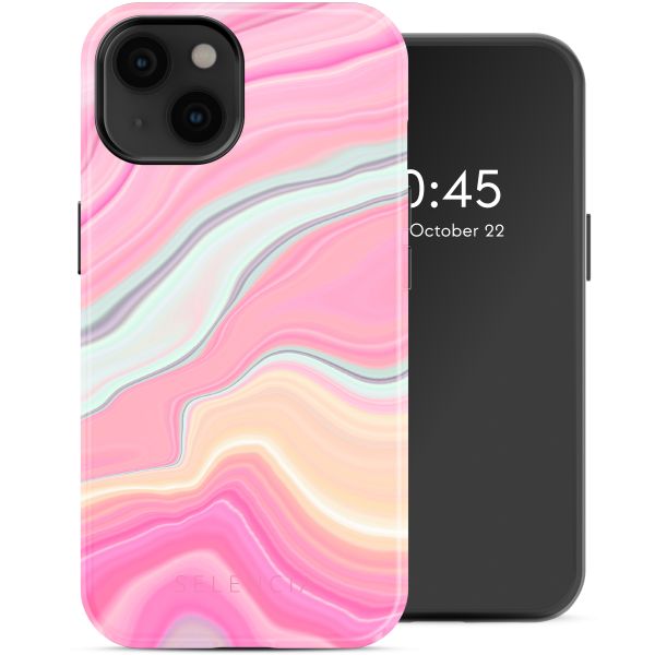 Selencia Coque arrière Vivid Tough avec MagSafe iPhone 14 - Pastel Lipstick Marble