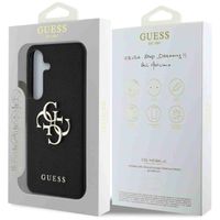 Guess Coque 4G Metal Logo Saffiano Samsung Galaxy S25 Plus - Noir