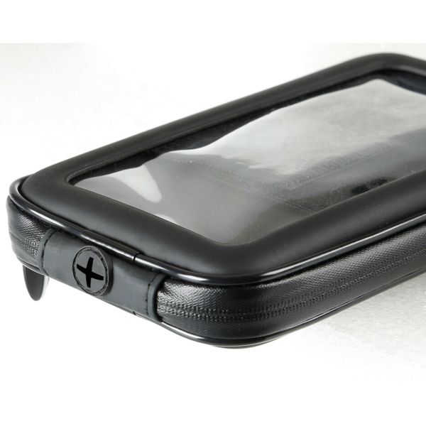 Lampa Support de téléphone scooter - Résistant aux éclaboussures - Fixation posurur rétroviseur et pare-brise - Noir