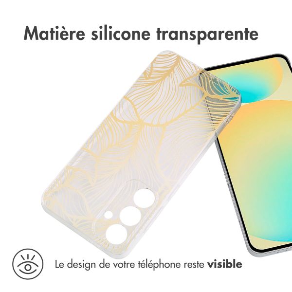 imoshion Coque Design Samsung Galaxy S24 FE - Golden Leaves Transparent