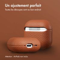 Accezz Coque en Cuir véritable Apple AirPods 4 - Cognac