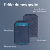 Accezz Portefeuille en cuir magnétique avec support - Compatible avec Apple Find My - Nightfall Blue