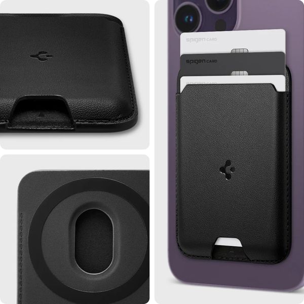 Spigen Porte-cartes avec MagSafe Valentinus pour Apple iPhone - 3 cartes - Black