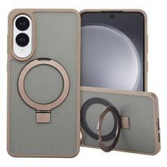 Accezz Coque Ring Stand avec MagSafe Samsung Galaxy S25 Edge - Marron