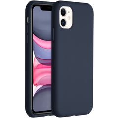 Accezz Coque Liquid Silicone iPhone 11 - Bleu foncé