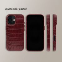 Selencia Coque arrière Croco avec MagSafe Apple iPhone 16 - Burgundy