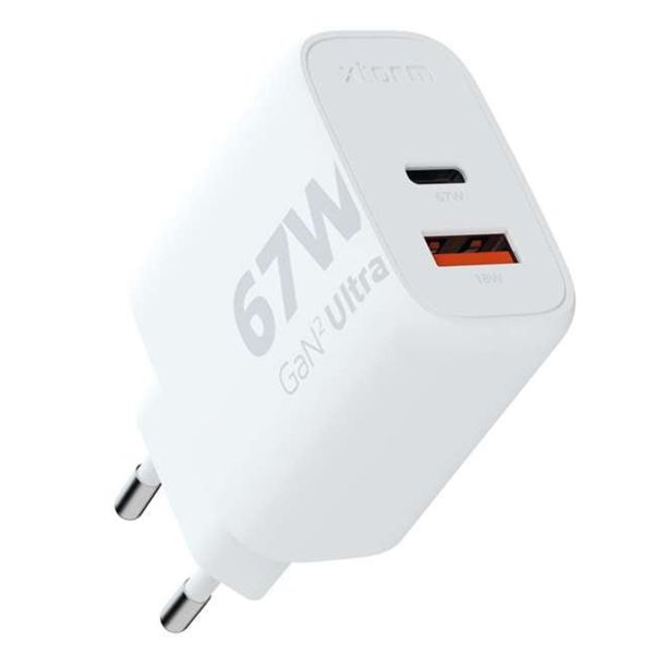 Xtorm Chargeur rapide | Ultra Wall Charger GaN2 - USB-C 67 Watt + USB-A 18 Watt