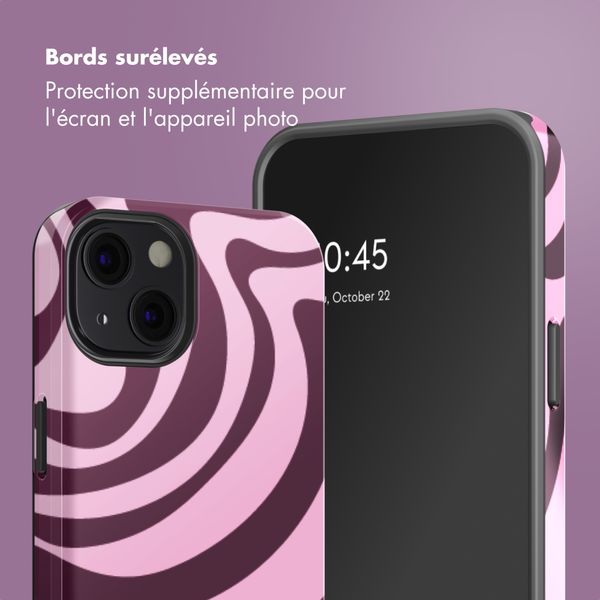 Selencia Coque arrière Vivid Apple iPhone 13 - Wavy Swirl Pink Plum
