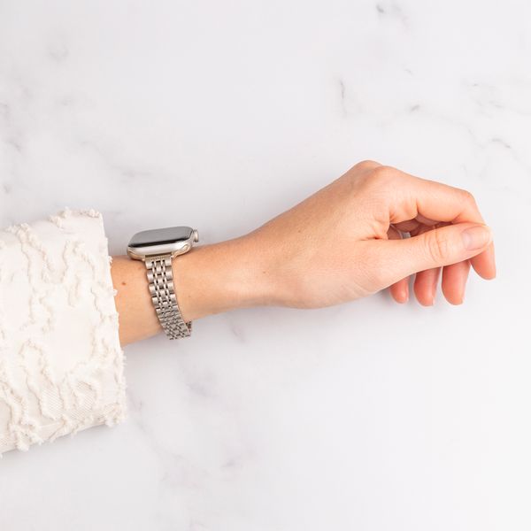 Selencia Bracelet en acier slim style Jubilee Apple Watch Series 1 t/m 9 / SE (38/40/41 mm) | Series 10 / 11 (42 mm) - Starlight