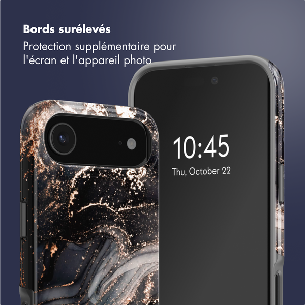 Selencia Coque arrière Vivid avec MagSafe Apple iPhone Air - Chic Marble Black