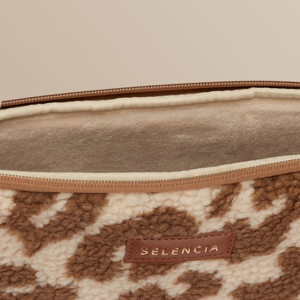 Selencia Pochette ordinateur Teddy 13-14 pouces - Vanilla Leopard