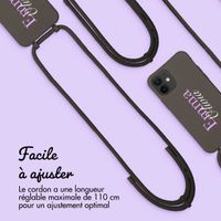 Coque de couleur personnalisée MagSafe avec cordon amovible  et nom iPhone 12 Pro - Black Coffee