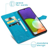 imoshion Etui de téléphone portefeuille Mandala Samsung Galaxy M22 / A22 (4G) - Turquoise